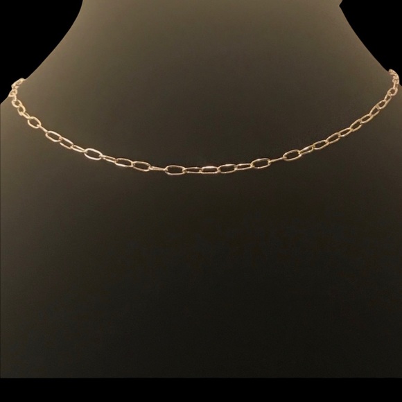 Machete Layering Necklace — Petite Oval Link 16-Inch in 14K Gold Vermeil - Picture 12 of 13